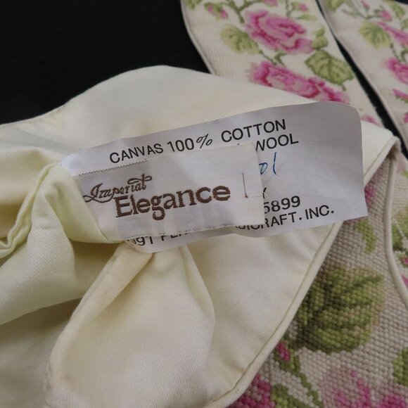 Imperial Elegance Set 4 Pink Rose Flower Floral Needlepoint Christmas Stockings - Picture 11 of 16